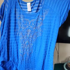Blue Embellished Women's Top